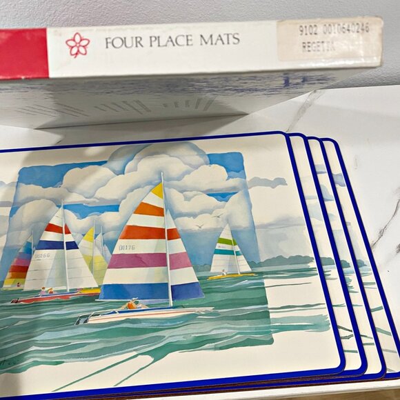 Pimpernel Placemats Regatta Boxed Set of 4 Nautical Sailing Table Mats - Picture 12 of 16